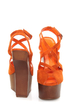 Privileged Sherman Orange Strappy Heelless Platforms