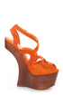 Privileged Sherman Orange Strappy Heelless Platforms