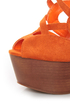 Privileged Sherman Orange Strappy Heelless Platforms