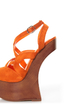 Privileged Sherman Orange Strappy Heelless Platforms