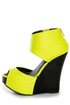 Privileged Solefoo Neon Yellow Cuffed Platform Wedges
