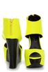 Privileged Solefoo Neon Yellow Cuffed Platform Wedges