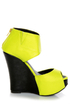 Privileged Solefoo Neon Yellow Cuffed Platform Wedges