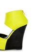Privileged Solefoo Neon Yellow Cuffed Platform Wedges