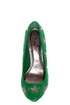 Anne Michelle Viral 68 Green Star Cutout Platform Pumps