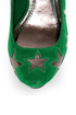 Anne Michelle Viral 68 Green Star Cutout Platform Pumps