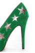 Anne Michelle Viral 68 Green Star Cutout Platform Pumps