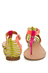Qupid Agency 148 Fuchsia Suede Neon Color Block Thong Sandals