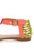 Qupid Agency 148 Fuchsia Suede Neon Color Block Thong Sandals