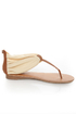 Qupid Agency 186 Beige Stretch Chiffon Ankle Cuff Thong Sandals