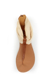 Qupid Agency 186 Beige Stretch Chiffon Ankle Cuff Thong Sandals