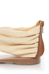 Qupid Agency 186 Beige Stretch Chiffon Ankle Cuff Thong Sandals