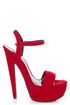 Qupid Brenner 06 Red Velvet Platform Heels