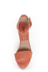 Qupid Enclose 56 Coral High Heel Platform Sandals