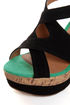 Qupid Finder 52 Black Color Block Platform Wedges