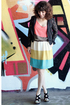 Qupid Finder 52 Black Color Block Platform Wedges