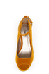 Qupid Finder 69 Mustard Velvet Sculpted Peep Toe Platform Wedges