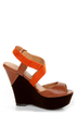 Qupid Finder 79 Camel and Orange Platform Wedges