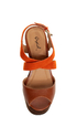 Qupid Finder 79 Camel and Orange Platform Wedges