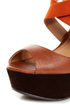 Qupid Finder 79 Camel and Orange Platform Wedges