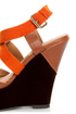 Qupid Finder 79 Camel and Orange Platform Wedges