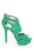 Qupid Gaze 239 Sea Green Suede Strappy Bootie Pumps