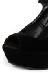 Qupid Jillian 02 Black Velvet Peep Toe Heelless Platforms