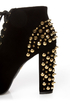Qupid Luxe Velocity Black Velvet Studded Lace-Up Booties