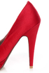 Qupid Marlene 05 Red Fabric Pointed Pumps