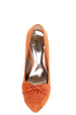 Qupid Marquise 10 Orange Thai Silk Knotty Bow Platform Pumps