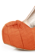 Qupid Marquise 10 Orange Thai Silk Knotty Bow Platform Pumps