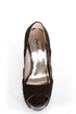 Qupid Miriam 61 Black Texture Time Scalloped Peep Toe Pumps
