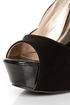 Qupid Miriam 61 Black Texture Time Scalloped Peep Toe Pumps