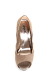 Qupid Miriam 61 Taupe Texture Time Scalloped Peep Toe Pumps