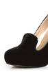 Qupid Nadine 65 Black Velvet Smoking Slipper High Heels