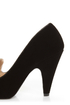 Qupid Nadine 65 Black Velvet Smoking Slipper High Heels