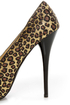 Qupid Neutral 107 Gold Bronze Leopard Glitter Platform Pumps
