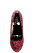 Qupid Neutral 107 Red Fuchsia Leopard Glitter Platform Pumps