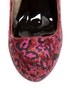 Qupid Neutral 107 Red Fuchsia Leopard Glitter Platform Pumps