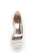 Qupid Neutral 249 Stone Ruched Peep Toe D'Orsay Pumps
