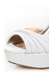 Qupid Neutral 249 Stone Ruched Peep Toe D'Orsay Pumps