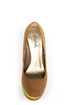 Qupid Neutral 266 Taupe Velvet Neon-Trimmed Platform Pumps