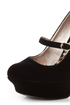 Qupid Pageant 25 Black Velvet Platform Mary Jane Pumps