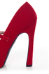 Qupid Pageant 25 Red Velvet Platform Mary Jane Pumps