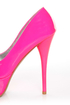 Qupid Parallel 09 Neon Pink Platform Pumps