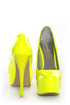 Qupid Parallel 09 Neon Yellow Platform Pumps