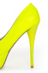 Qupid Parallel 09 Neon Yellow Platform Pumps