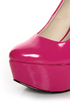 Qupid Penelope 01 Fuchsia Patent Platform Pumps