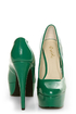 Qupid Penelope 01 Green Patent Platform Pumps