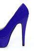Qupid Penelope 01 Royal Blue Patent Platform Pumps